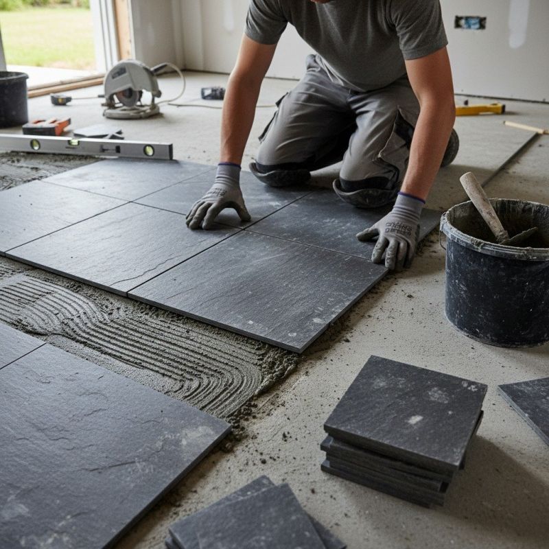 Slate Floor Installation detail